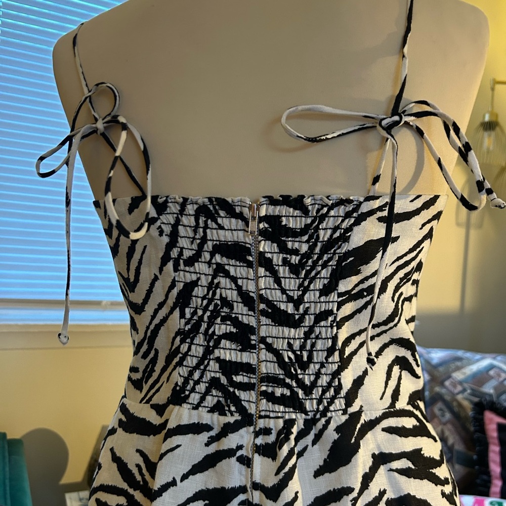 Reformation Starling Zebra Print Linen Dress - Picture 9 of 12